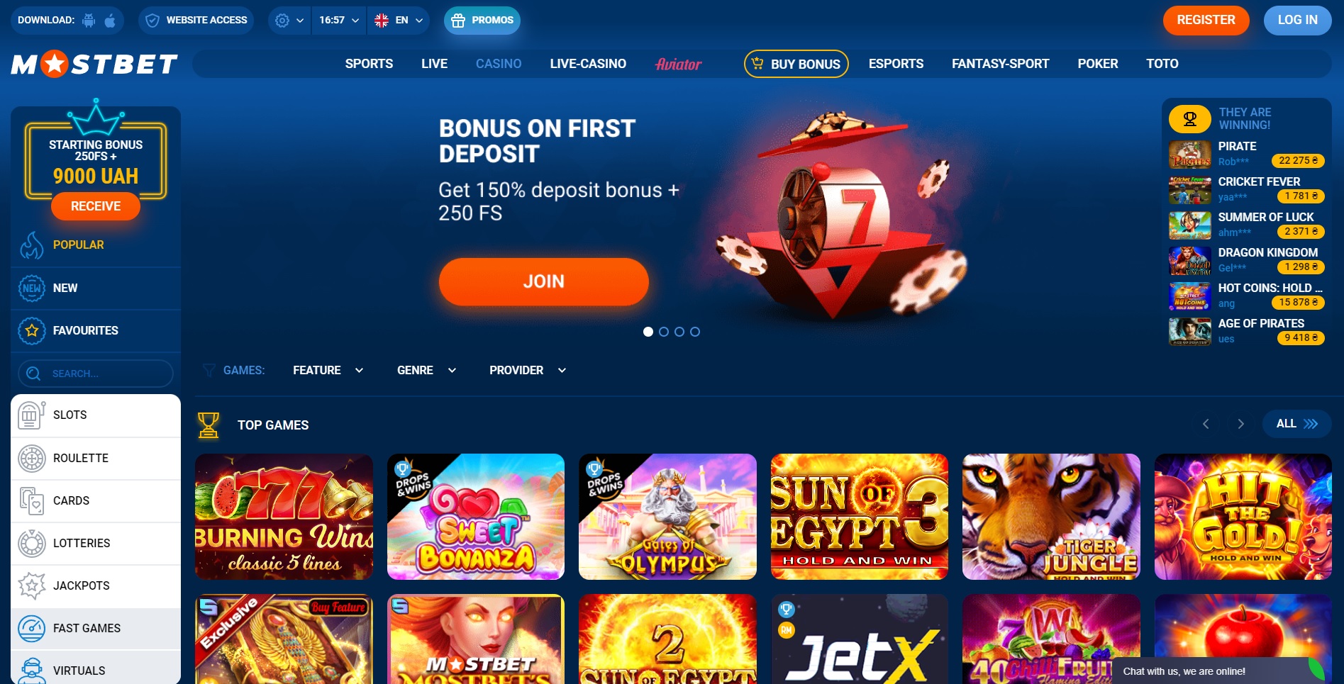 Mostbet casino and sport betting